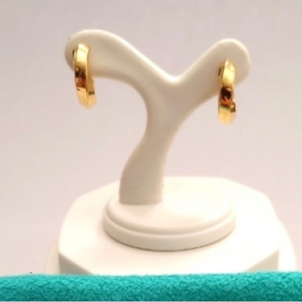 Tiffany Co. 18k yellow gold twisted hoop earrings - Picture 1 of 6